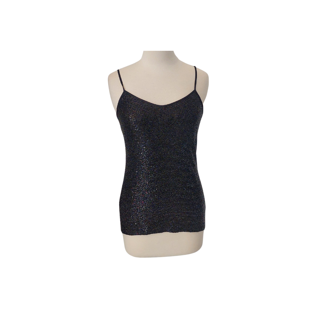 Express Black Glitter Metallic Slip Top | Like New |