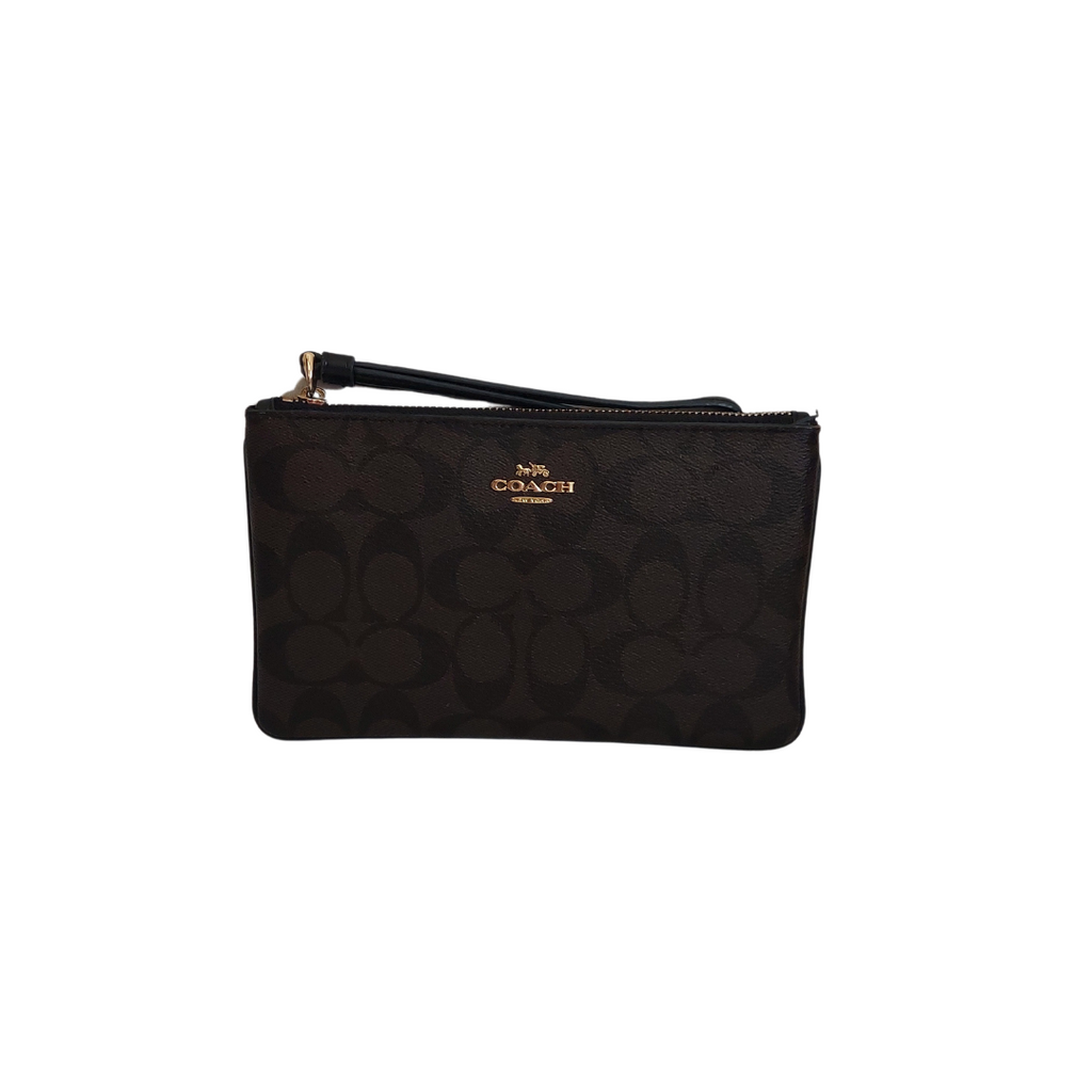 Coach Signature Brown Monogram Wristlet | Pre loved |