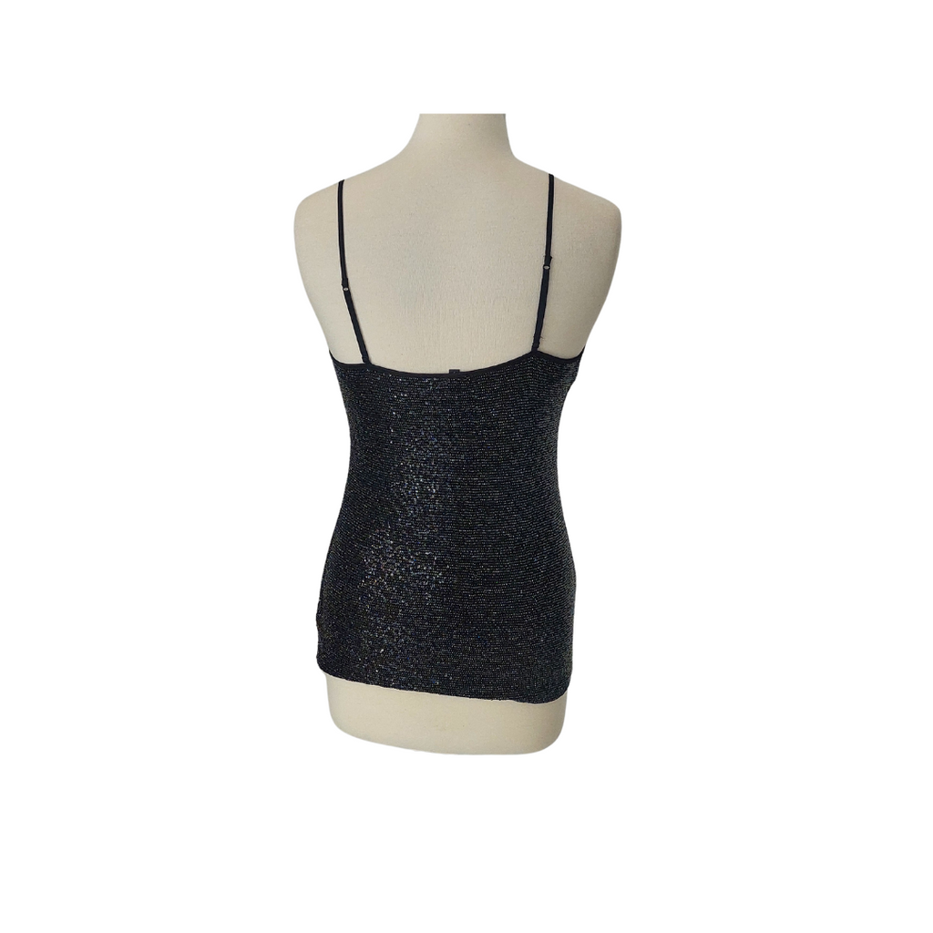 Express Black Glitter Metallic Slip Top | Like New |