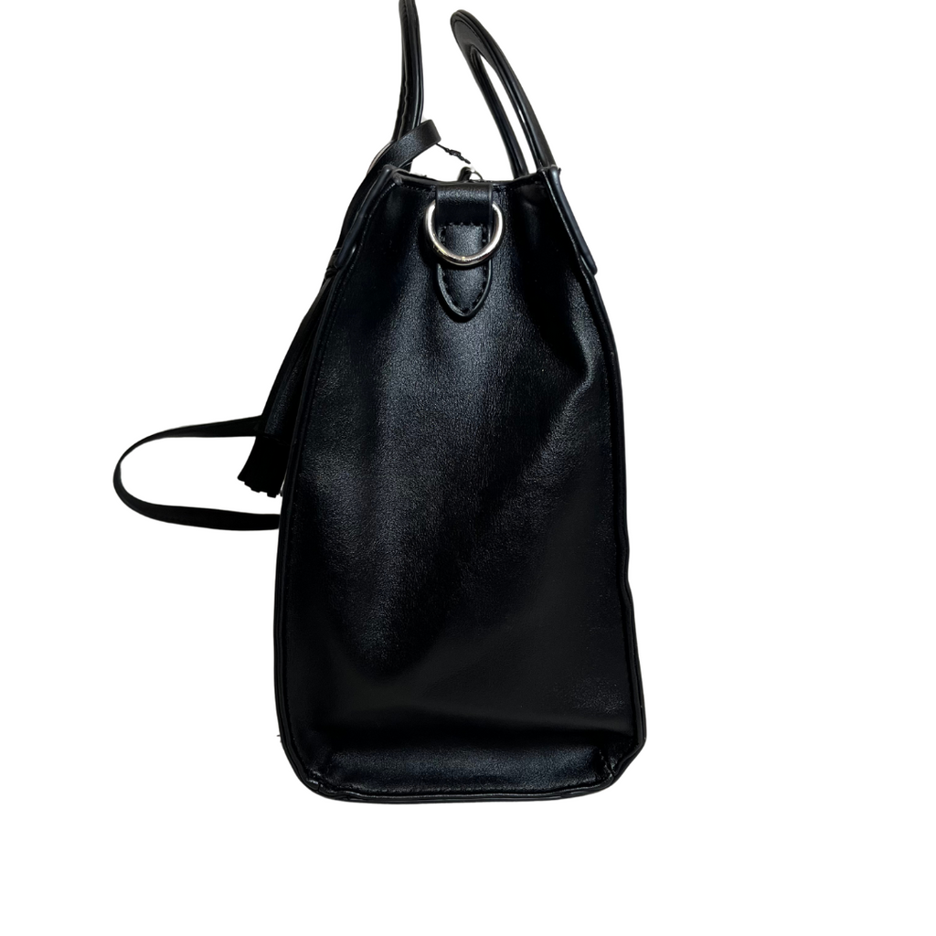 Nine West Black Leatherette Satchel  | Gently Used |