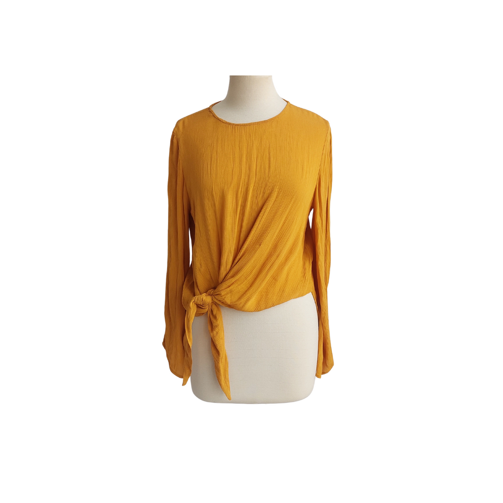 Zara Mustard Tie-up Detail Top | Pre Loved |