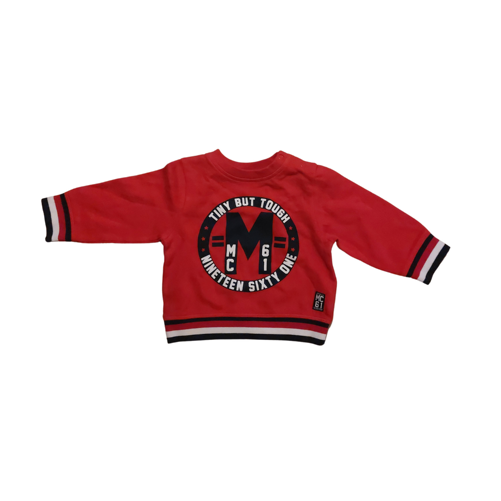 Mothercare Red Tiny But Tough Sweatshirt (6 - 9 months) | Brand New |