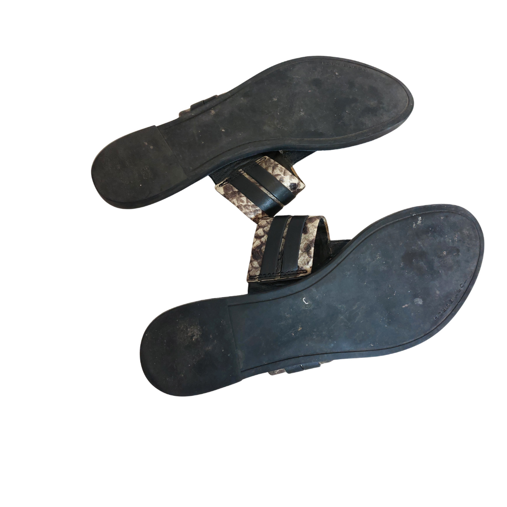 Tory Burch Snakeskin Leather 'Leigh' Thong Sandals | Pre Loved |