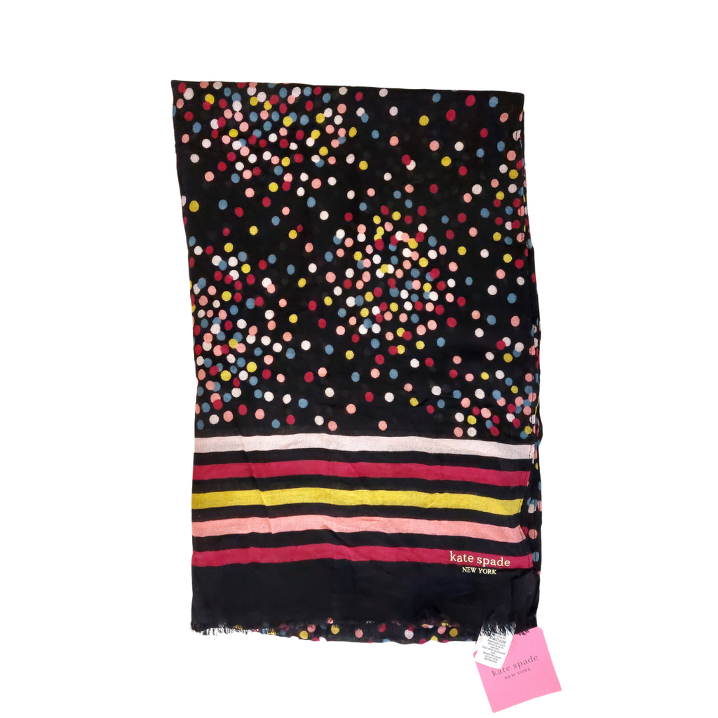 Kate Spade Black Confetti Dot Oblong scarf | Brand New |