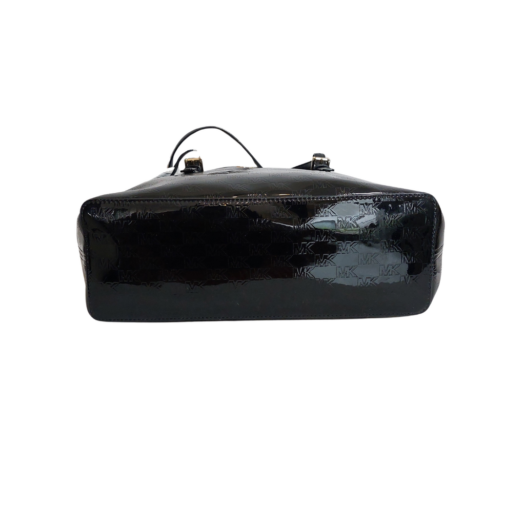 Michael Kors Black Patent Leather Jet Set Tote Bag | Brand New |