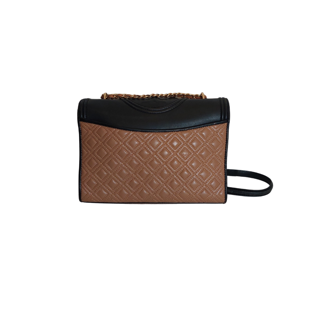 Tory Burch Tri Color Quilted Leather Fleming Shoulder Bag | Pre Loved |