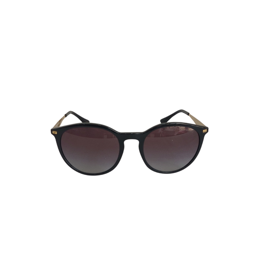 Emporio Armani Shiny Black Round Sunglasses | Gently Used |