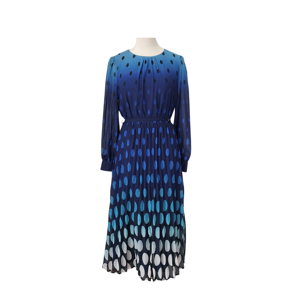 Love & Roses Blue Ombre Pleated Maxi Dress | Brand New |