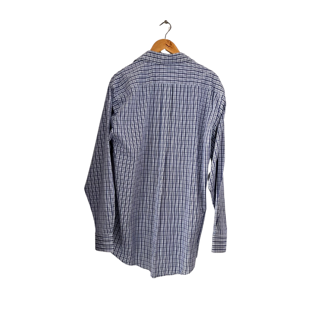 Michael Kors Men's Blue Checked Cotton Collared Shirt | Brand New |