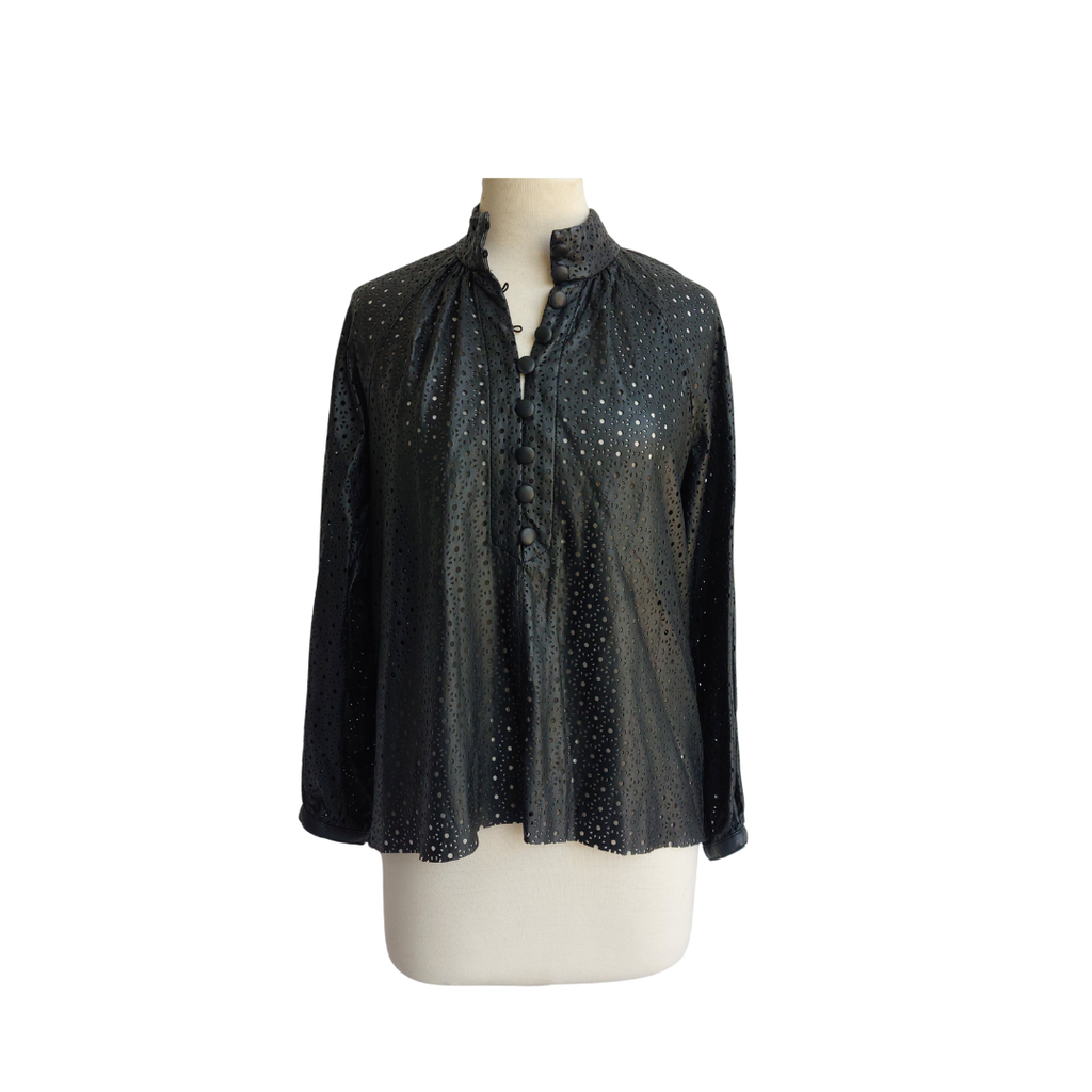 Zara Black Perforated Top | Pre Loved |