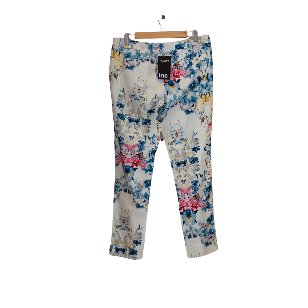 INC White Floral Printed Straight Leg Pants | Brand New |
