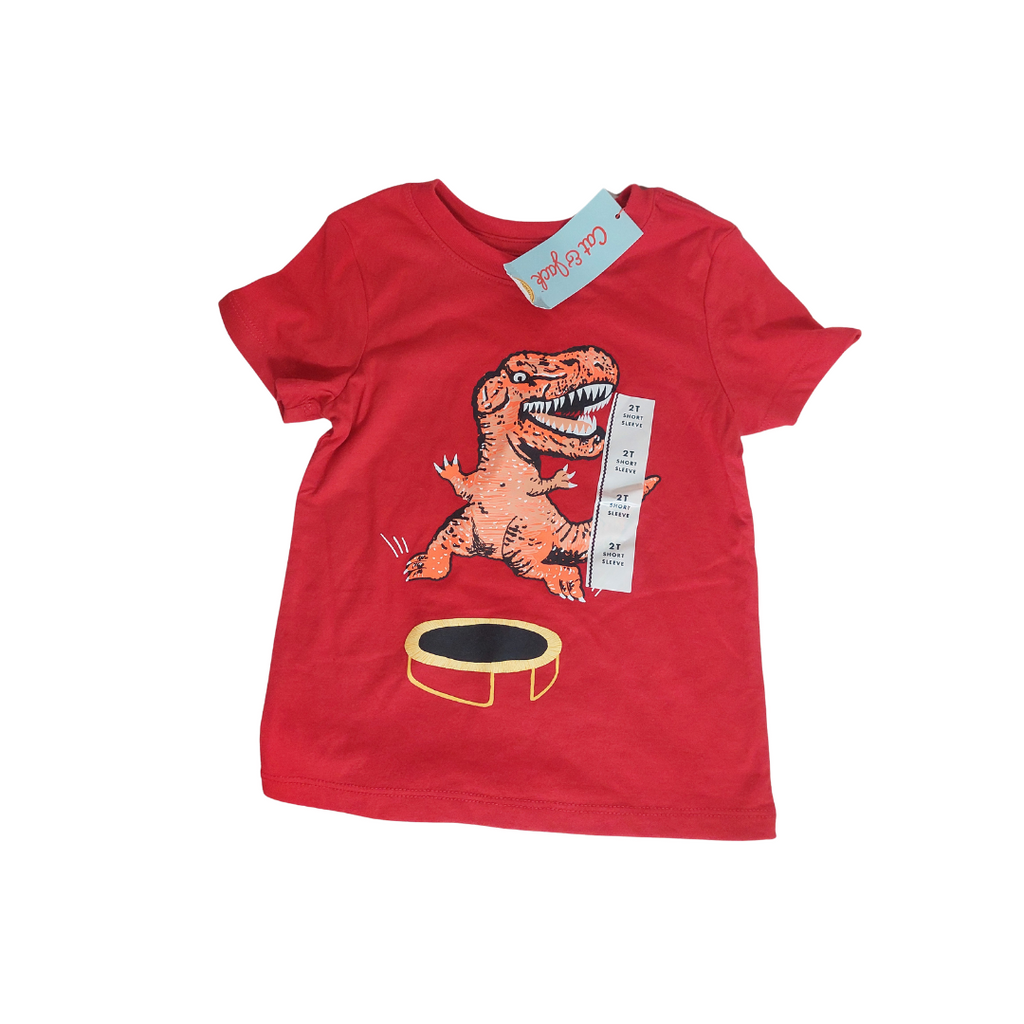 Cat & Jack Red Dinosaur T-Shirt (2 years) | Brand New |