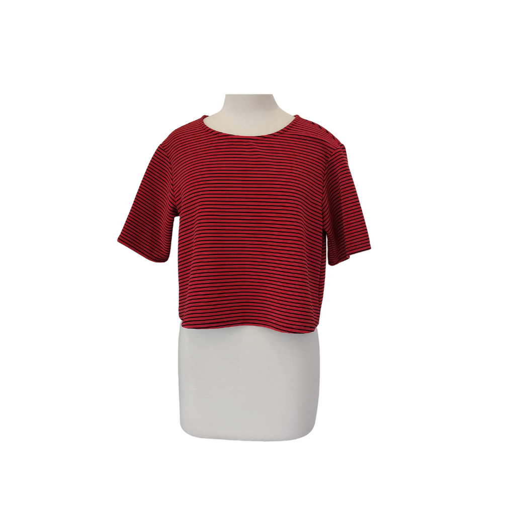 BCBGeneration Red & Black Striped Knit Top | Gently Used |