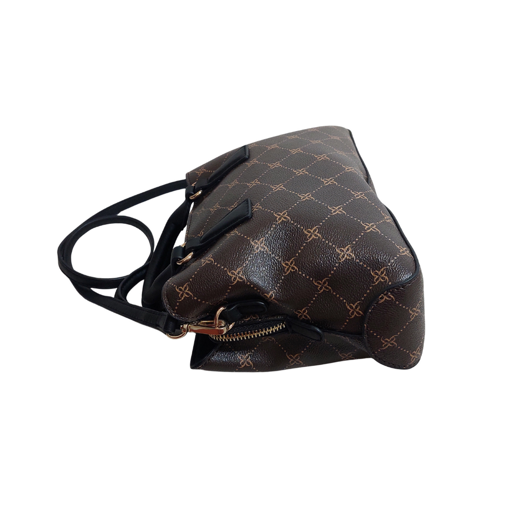 Nine West Brown Leatherette 'Margret' Jet Set Satchel Bag | Gently Used |