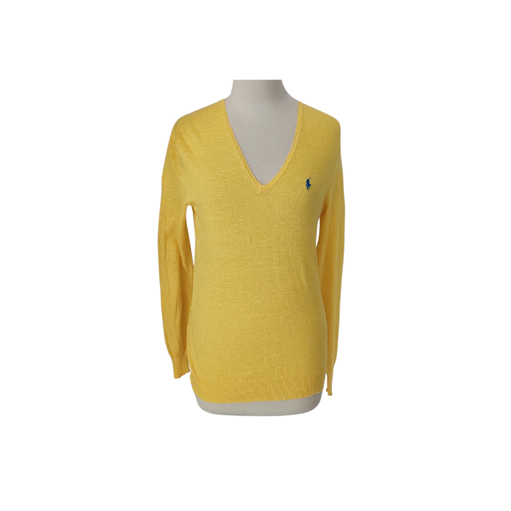 Ralph Lauren Women's Yellow Knit Top | Pre Loved |