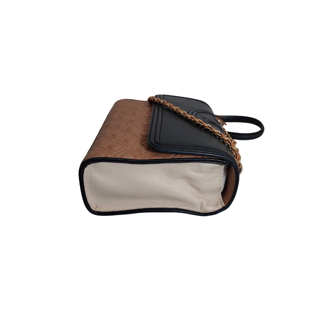 Tory Burch Tri Color Quilted Leather Fleming Shoulder Bag | Pre Loved |