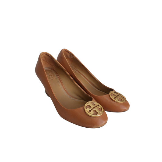 Tory Burch Tan Leather Chelsea Wedges | Pre Loved |