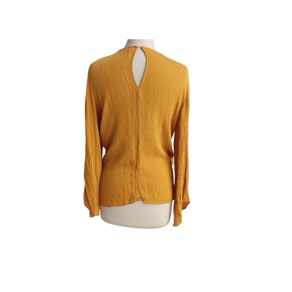 Zara Mustard Tie-up Detail Top | Pre Loved |