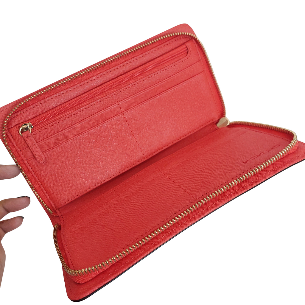 Michael Kors Red Leather Hamilton Wallet | Pre Loved |