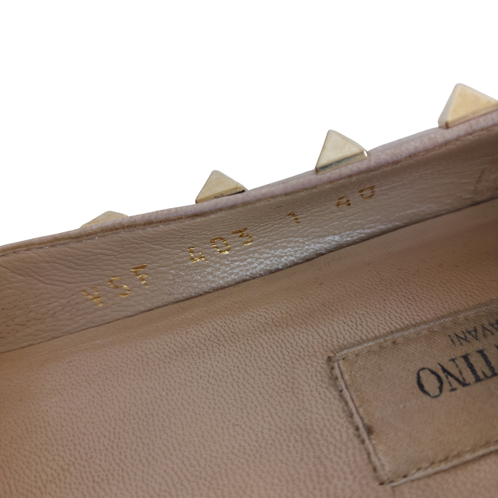 Valentino Red Patent Leather Rockstud Pointed Toe Ballerina Flats | Pre Loved |