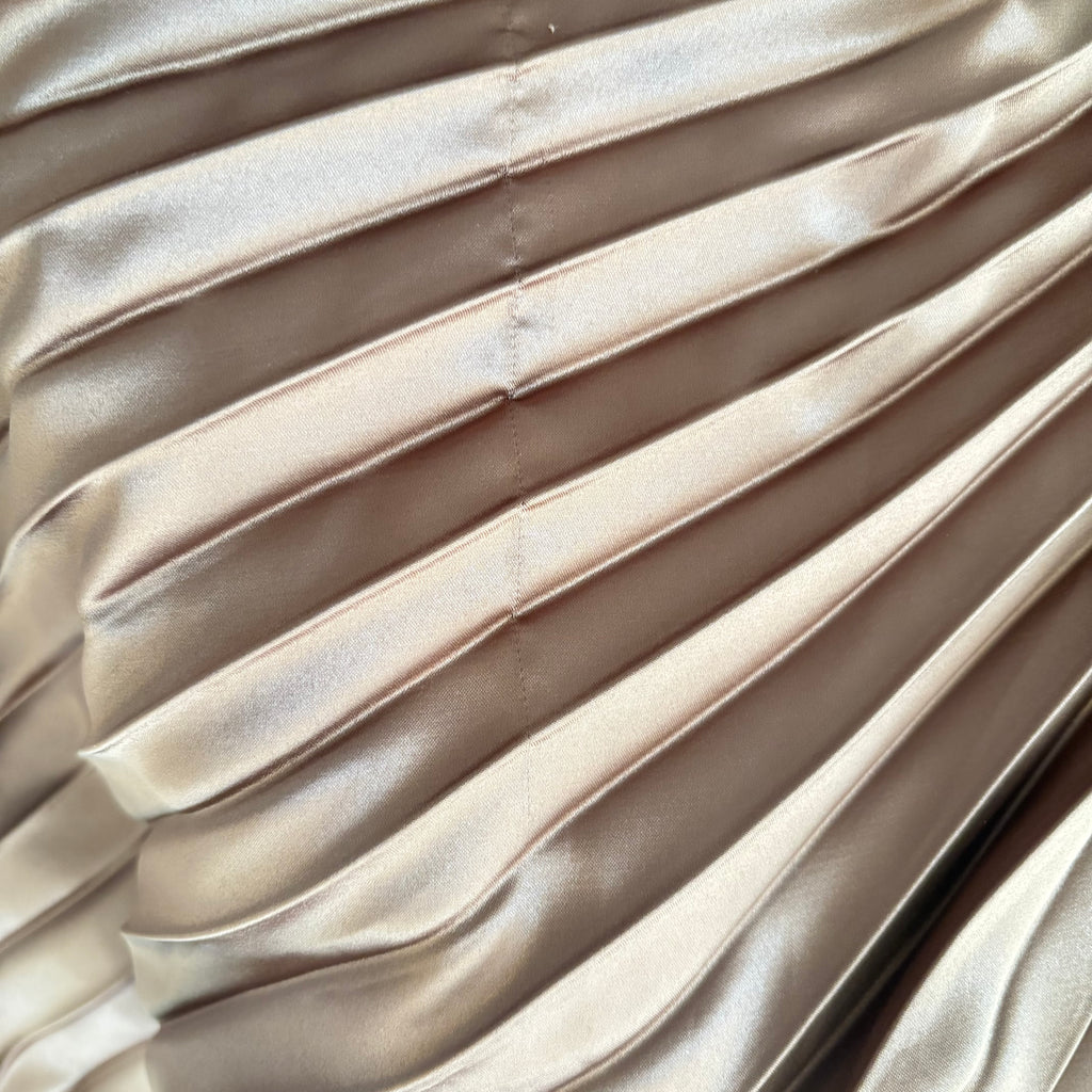 ZARA Dark Bronze Pleated Satin Skirt | Pre Loved |