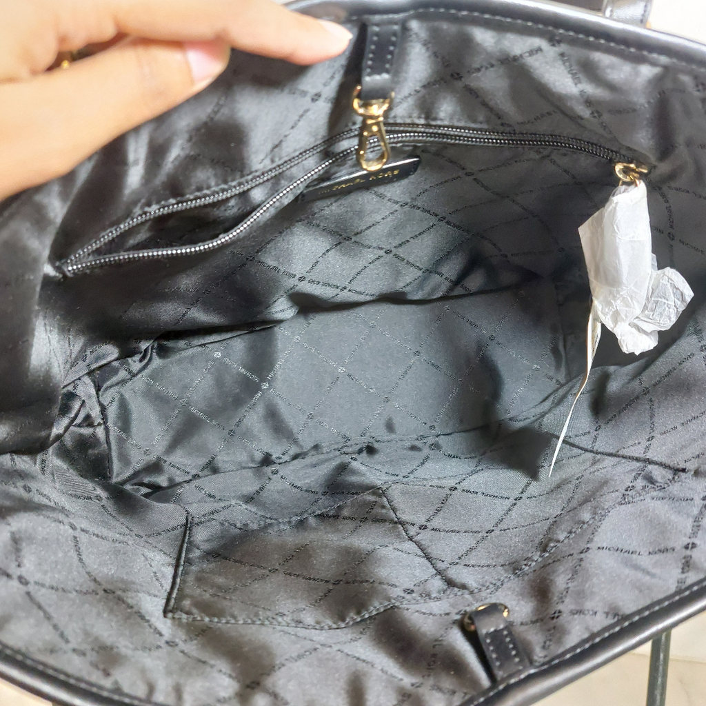 Michael Kors Black Patent Leather Jet Set Tote Bag | Brand New |