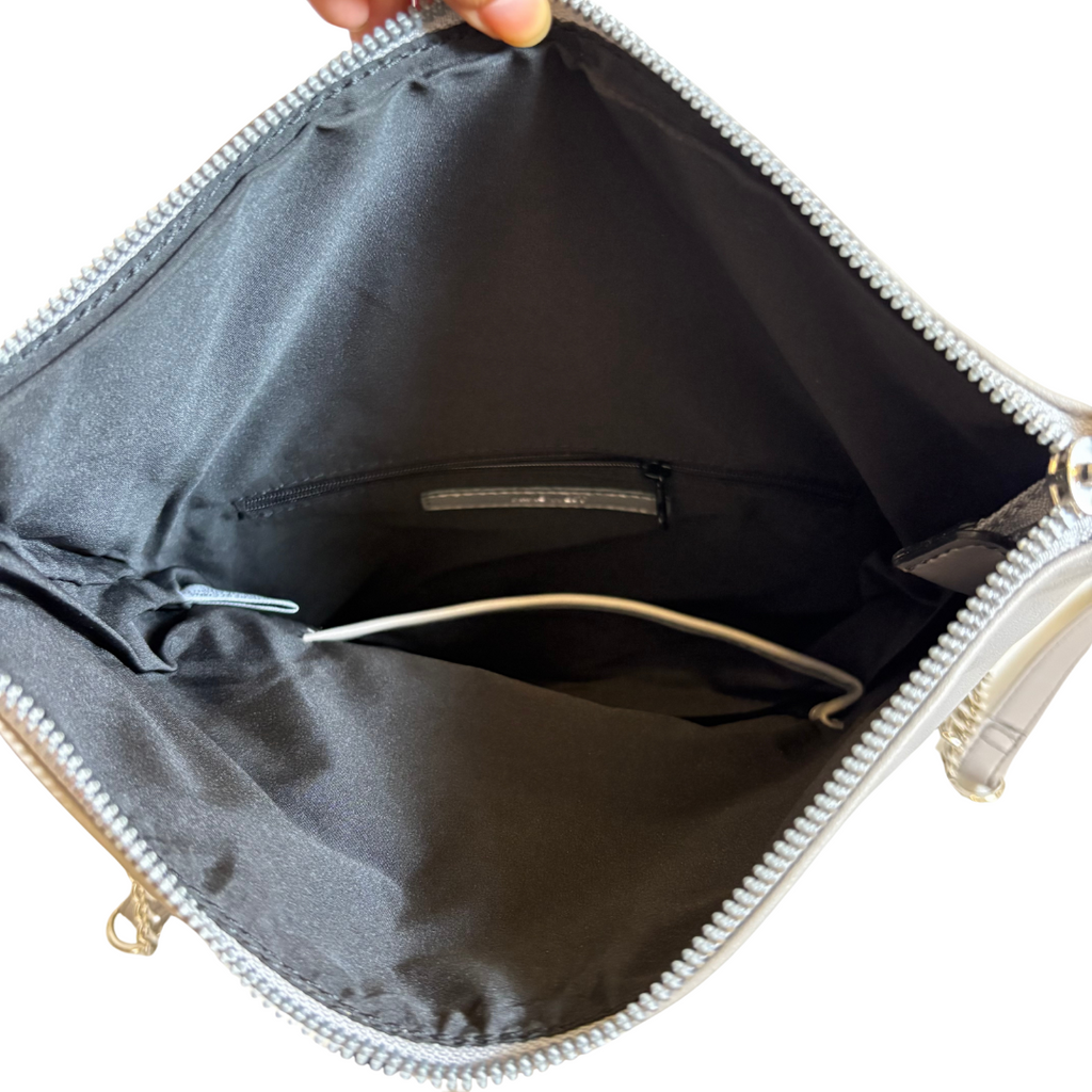 Nine West Grey Fold Over Crossbody Bag | Gently Used |