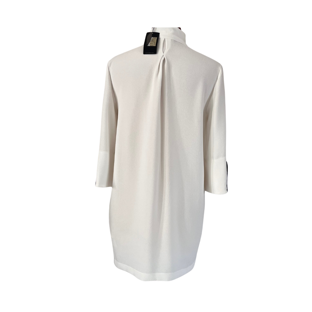 Sfera White & Navy Trim Front Zip Tunic | Brand New |