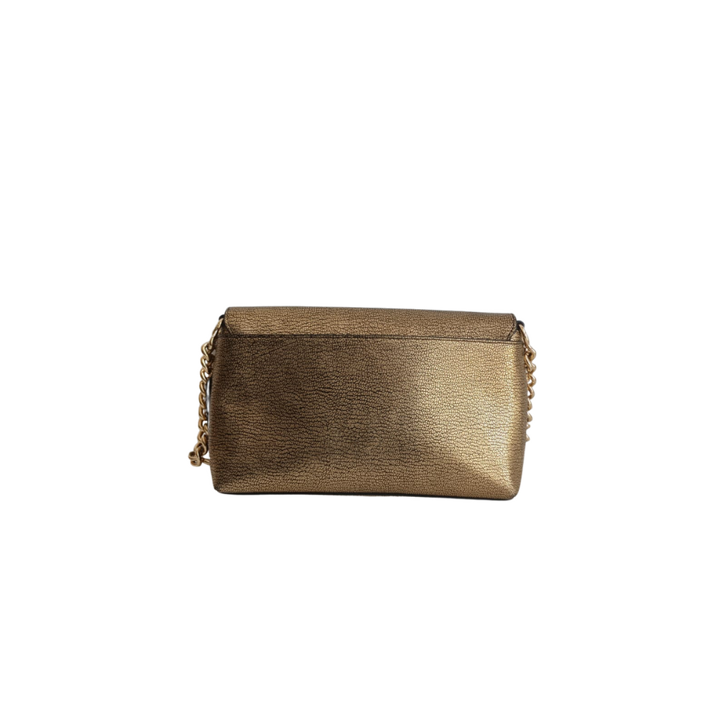 Coach Gold Metallic Pebble Leather Crosstown Crossbody Bag | Pre Loved |