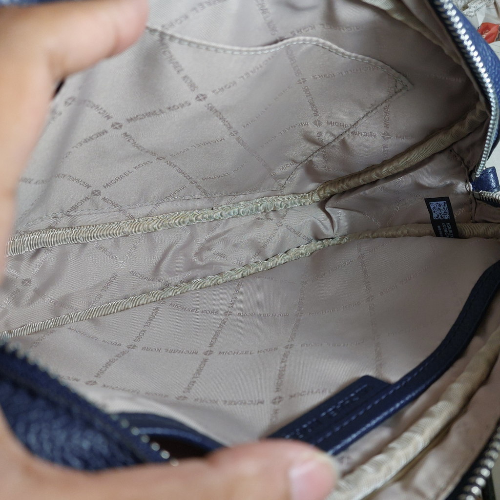 Michael Kors Navy Fulton Large EW Pebbled Leather Crossbody Bag  | Brand New |