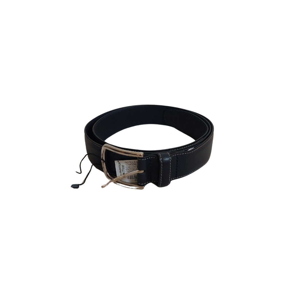 ZARA Men's Black Leather Belt | Brand New |