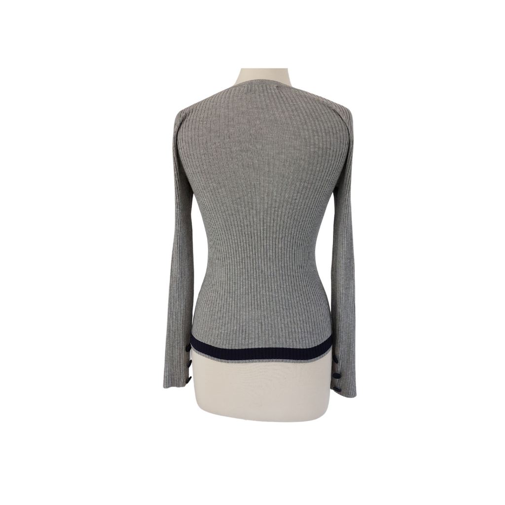NEXT Grey Ribbed Crew-neck Knit Sweater | Gently Used |