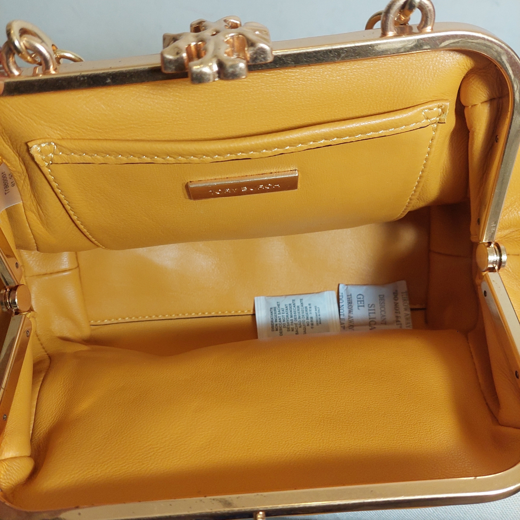 Tory Burch Mustard Small Cloe Dark Solarium Bag | Pre Loved |