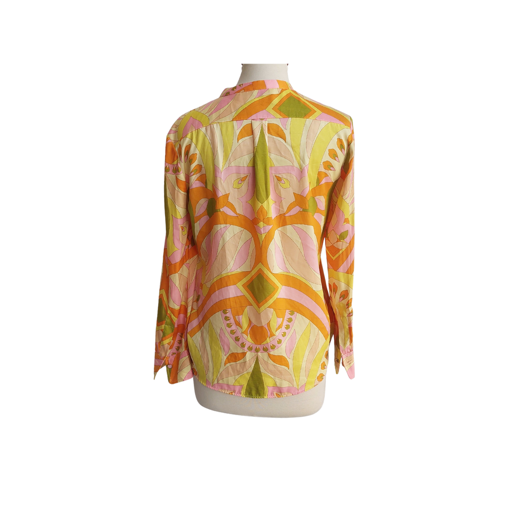 Zara Yellow & Orange Button Down Top | Pre Loved |