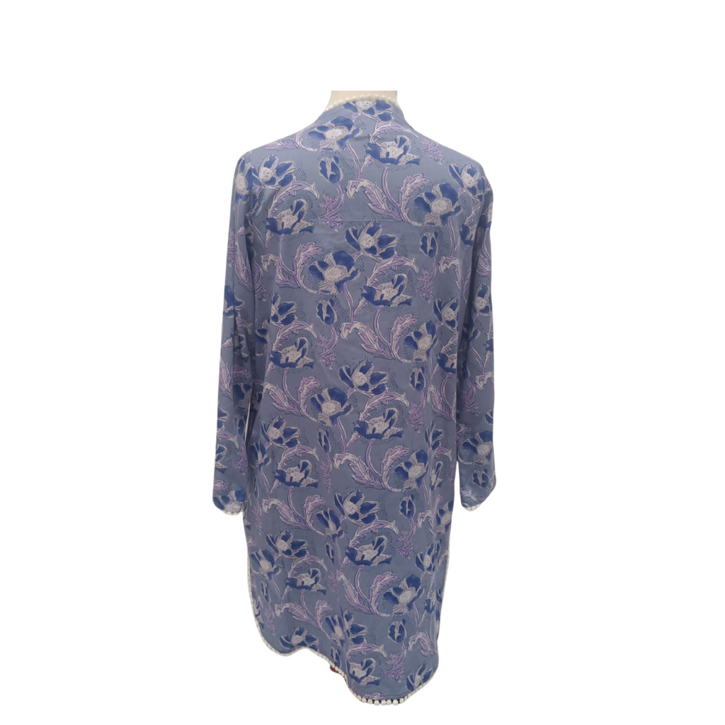 Riffat Aliani Blue Floral Printed & Lace Detail Co-ord Set | Like New |