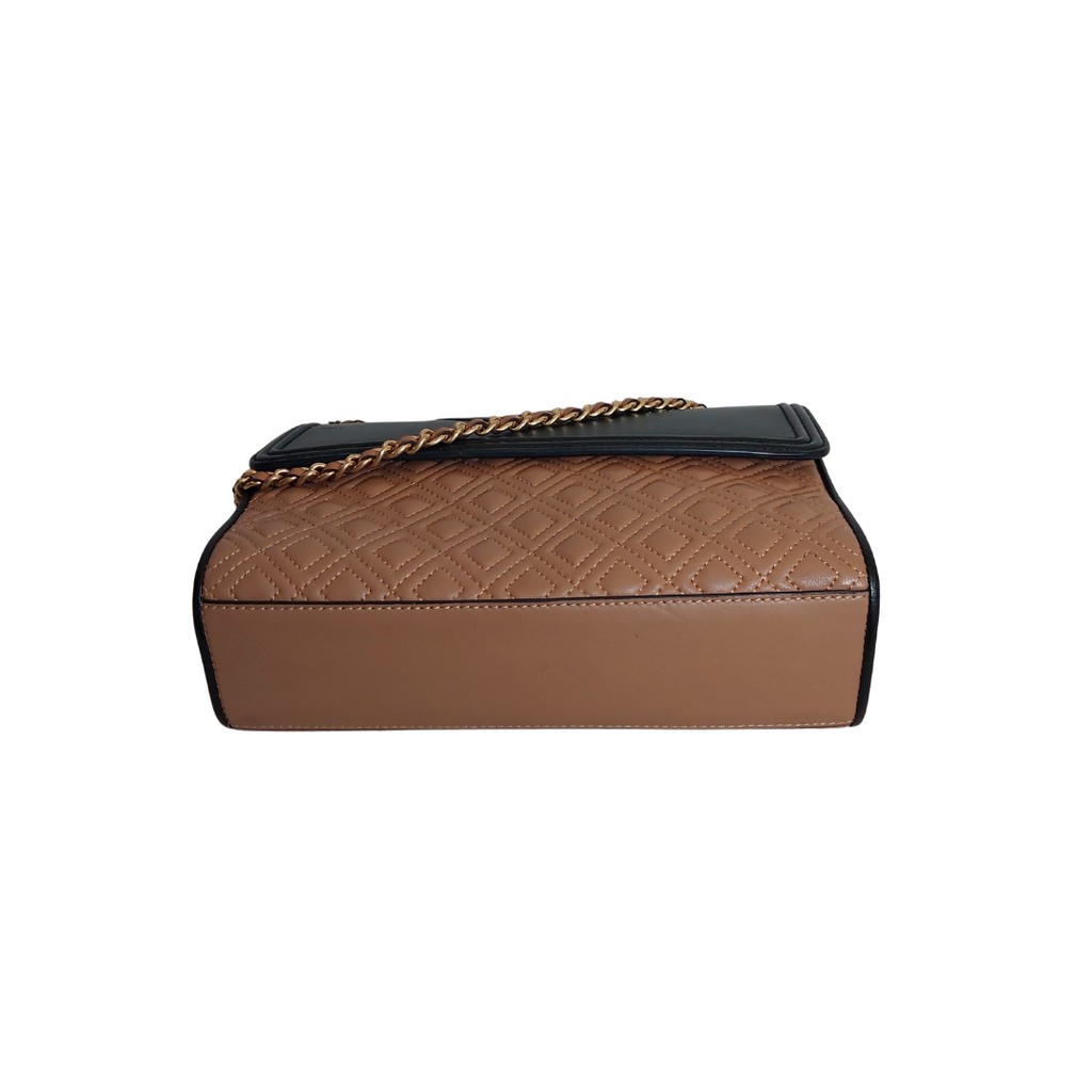 Tory Burch Tri Color Quilted Leather Fleming Shoulder Bag | Pre Loved |