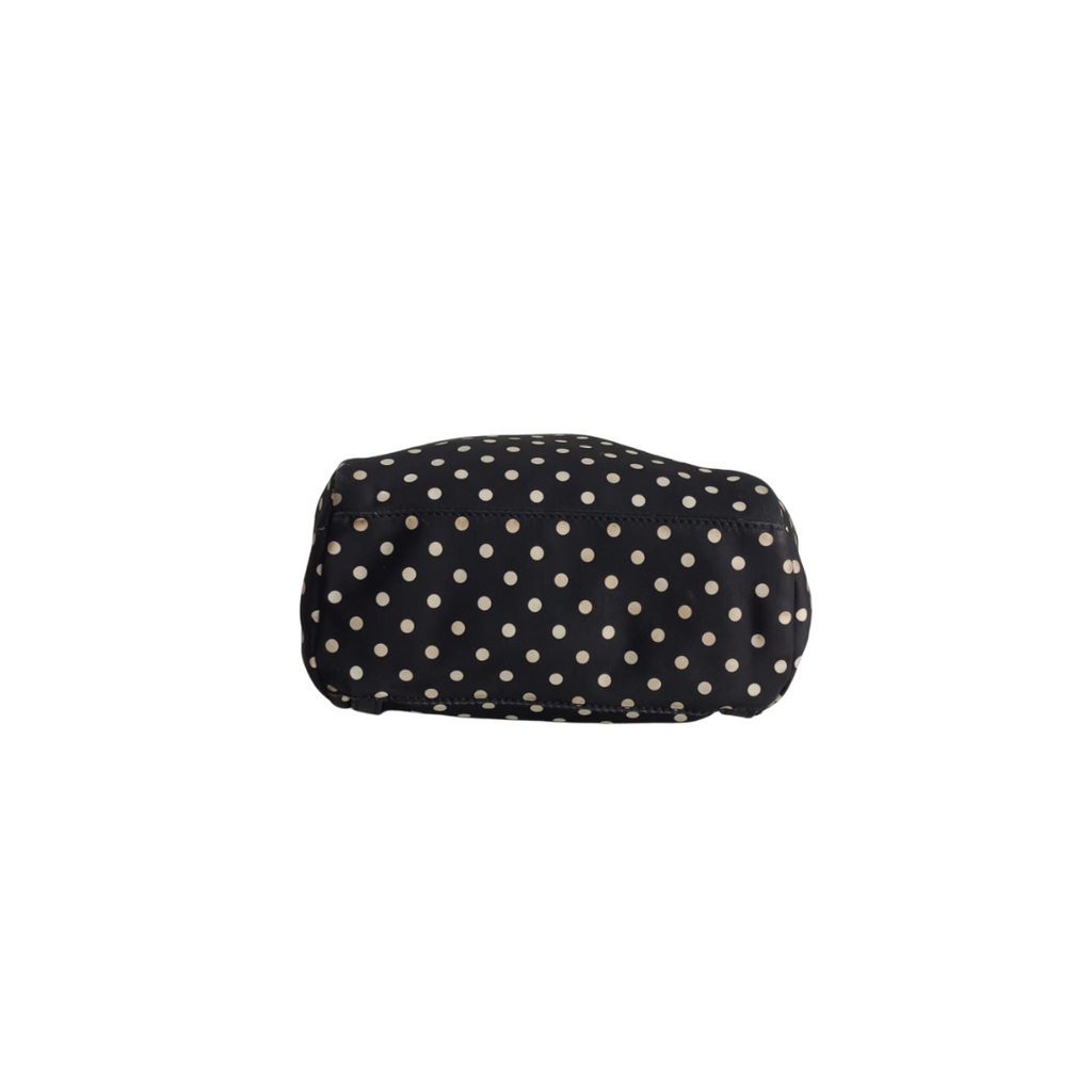 Kate Spade Black Polka Dot Leather Trim Backpack | Pre Loved |