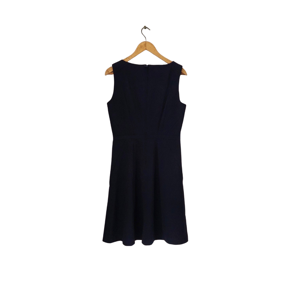 H&M Navy Bow Sleeveless Knee Length Dress | Pre Loved |