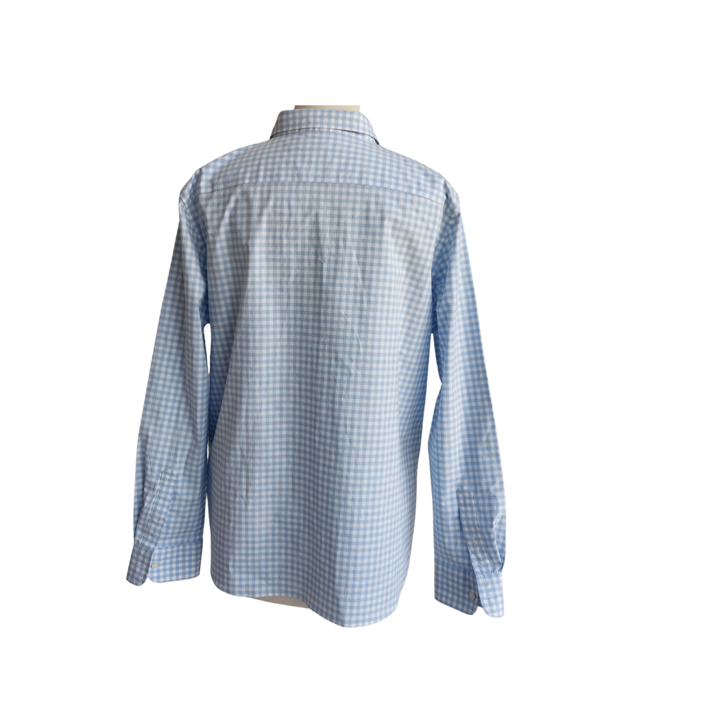 Ralph Lauren Light Blue Check Print Collared Shirt | Pre Loved |