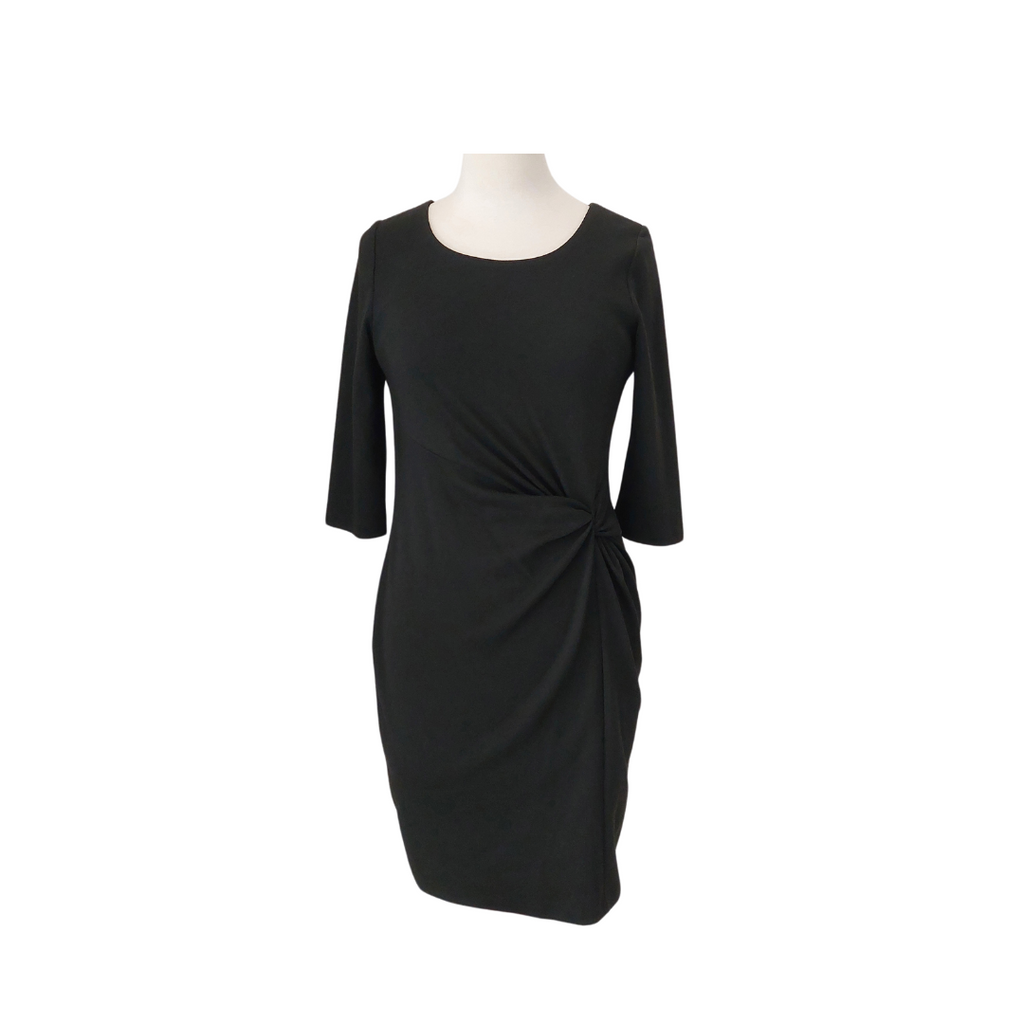 NEXT Black Knit Cinched Front Knot Midi Winter Dress | Pre Loved |