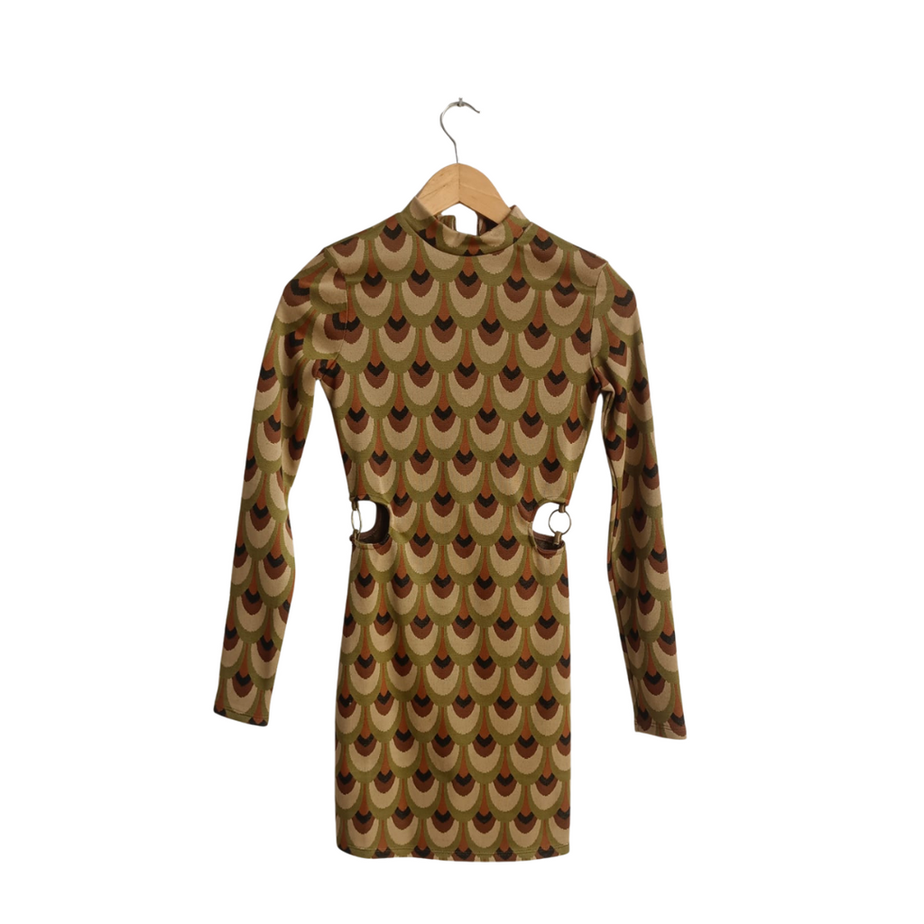 Bershka Green Scallop Print Short Dress | Gently Used |