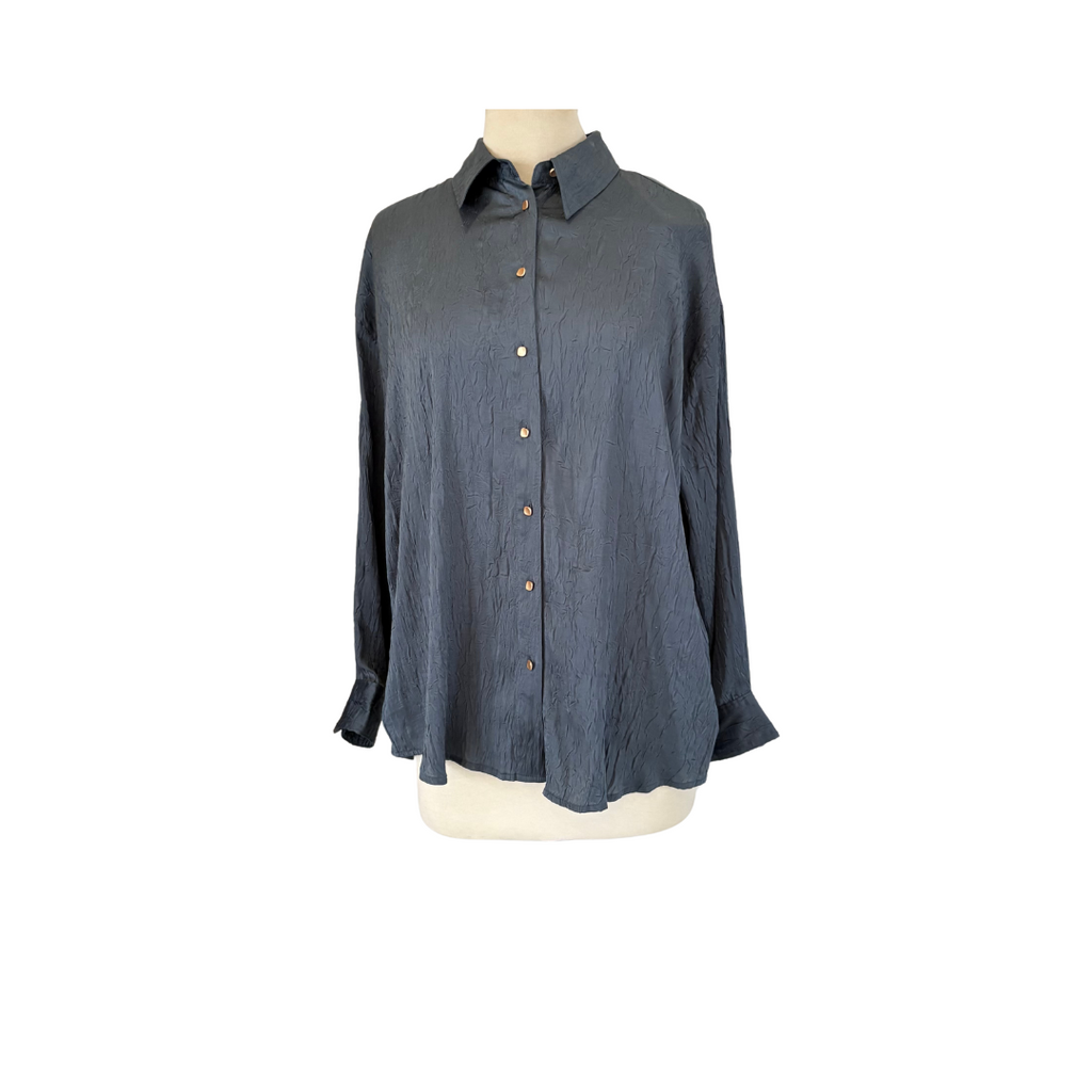 Zara Blue/Grey Wrinkled Co-Ord Set | Brand New |