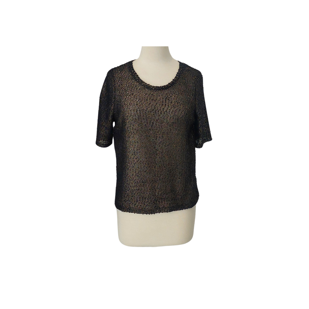 NEXT Black & Gold Top | Gently Used |