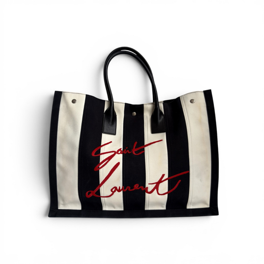 Saint Laurent Black & White Rive Gauche Tote | Pre loved |