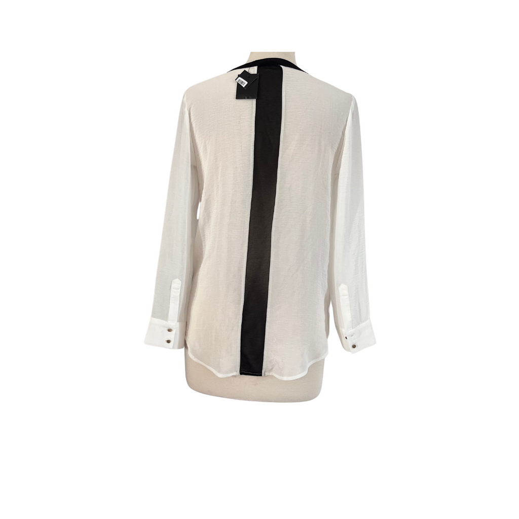 Splash White and black Sheer Wrap Top | Brand New |