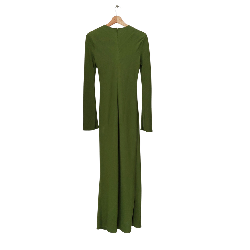 Massimo Dutti Green Front Slit Maxi Dress | Pre Loved |