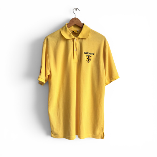 Ferrari Yellow Polo Retro Rare Vintage Collectable Shirt | Gently Used |