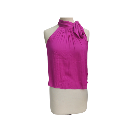 Banana Republic Fuchsia Neck Tie Top | Pre Loved |
