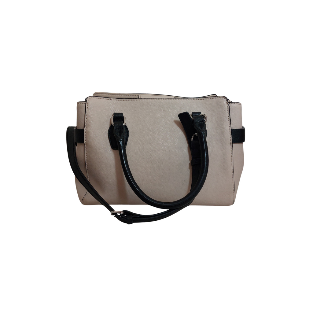 Guess Beige & Black Leatherette Satchel | Gently Used |