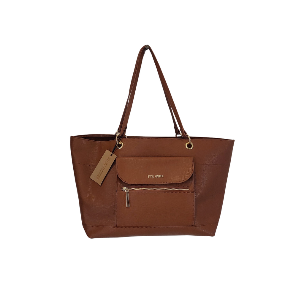 Steve Madden Tan Leatherette Large Tote | Brand New |